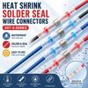50/100pcs Waterproof Solder Seal Wire Connectors,Heat Shrink Butt Connectors Kit, Insulated Electrical Wire Splice Terminals