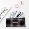 Papetarie Plaid Dot Pattern Fermoar Pen Geanta Suport Pencil Case Husa de depozitare Papetarie