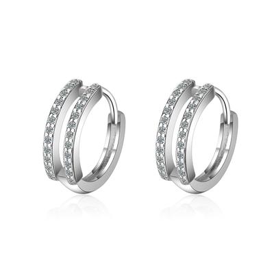 Top Qualität 925 Sterling Silber Ohrringe für Frauen Schmuck Glänzende Zirkon Steine ​​Dame Creolen Weiblichen Zubehör Prinzessin