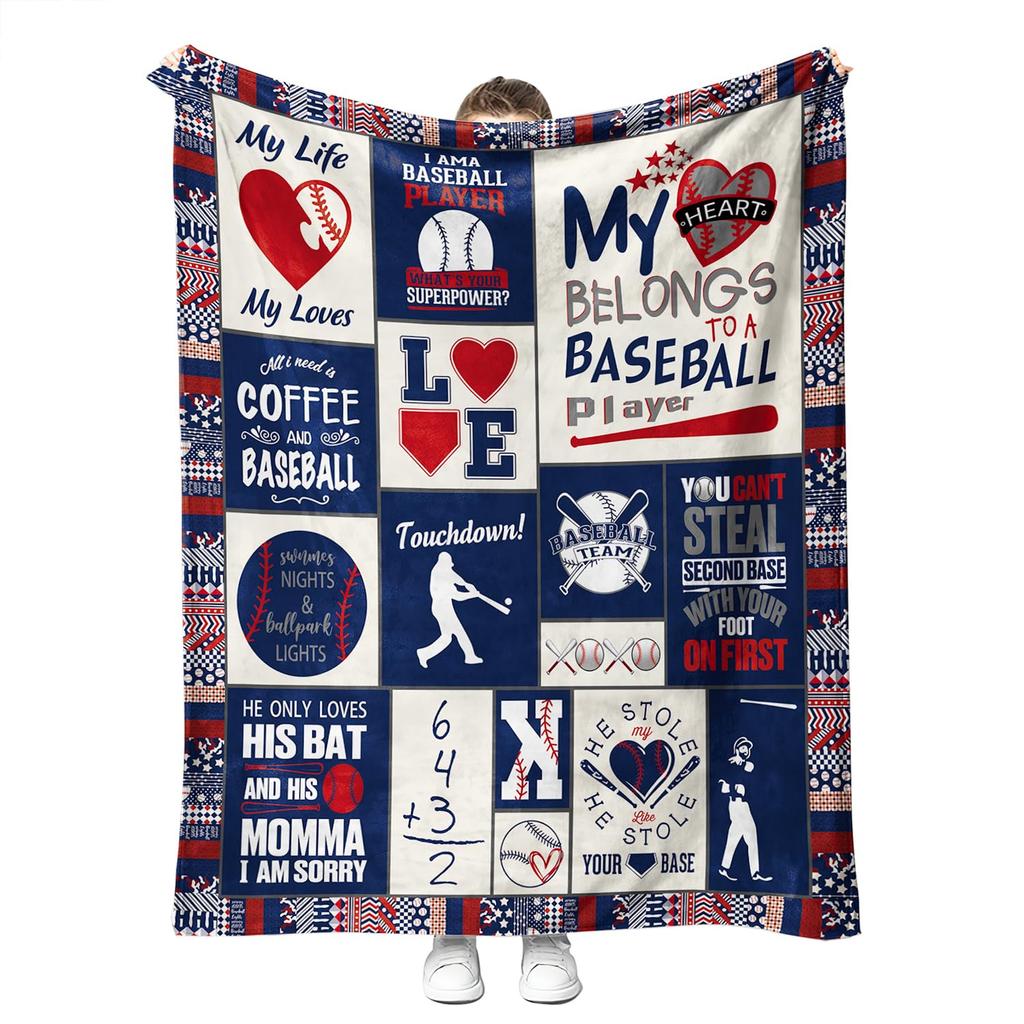 Softball Blanket, Fashion Softball Gifts for Girls Boys Teenagers, Super Soft Warm and Comfortable Throw Blanket for All Season