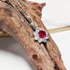 Gesi En Starry Radiance Retro Set: Petal-Inlaid Red Zircon Earrings, Ring & Pendant.