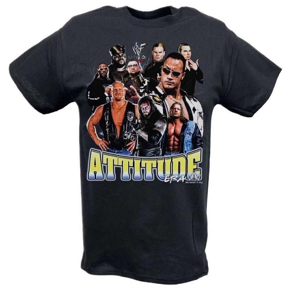 Attitude Era WWF Collage Black Tshirt M