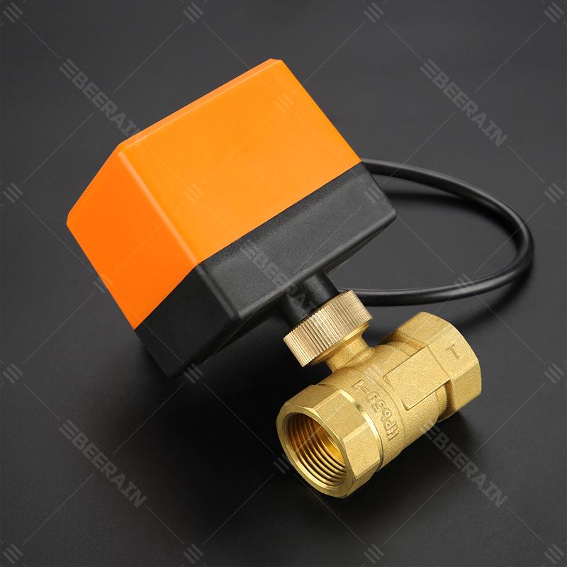 Electric Brass Two-Way Ball Valve 220V, NO/NC, Central AC Fan Coil, 3-Wire, 2-Control Actuator