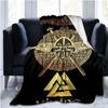 The Vikings Ancient Scandinavian Norse Runes Axes 3D Soft Throw Blanket  Lightweight Flannel Blanket