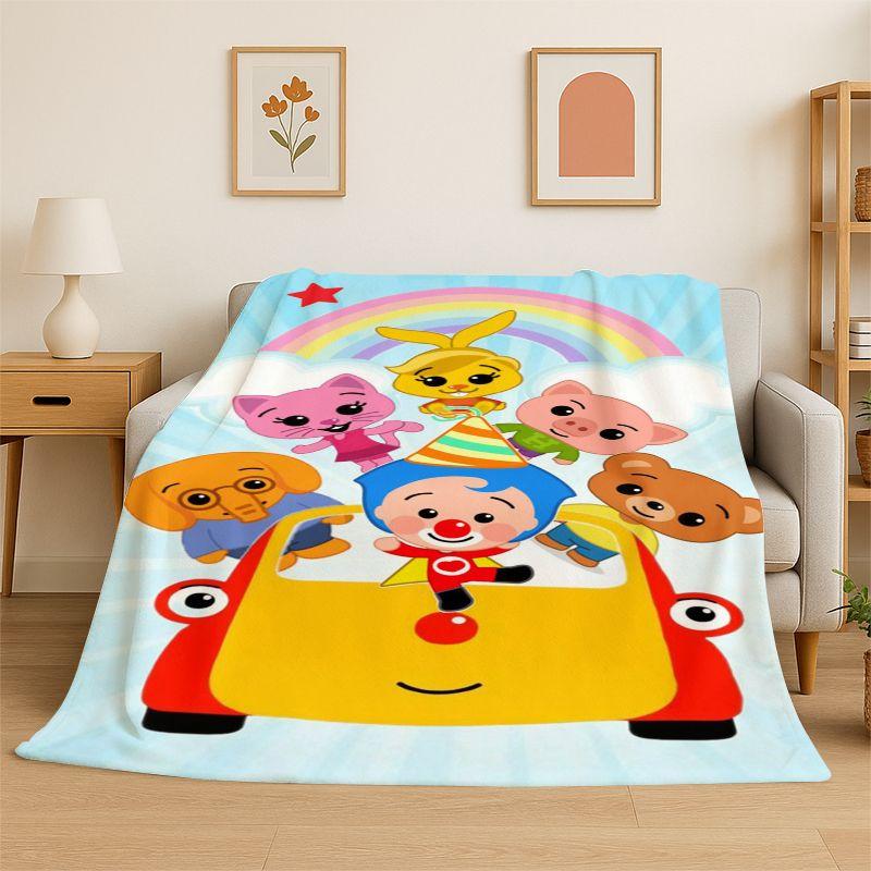 Coperta Morbida in Flanella Plim Plim Cartone Animato, Coperta Accogliente per Letto, Divano, Poltrona, Camera da Letto, Soggiorno, Viaggio, Picnic, Campeggio