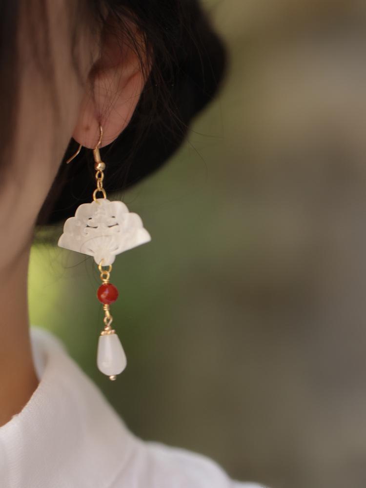 Lily of the Valley Hanfu Pendant Earrings - Ancient Style Cheongsam Accessories for Women