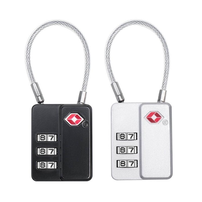 Customs Lock Luggage Lock Suitcase Lock Password Lock Travel Lock Practical Combination Padlock with Steel Cable