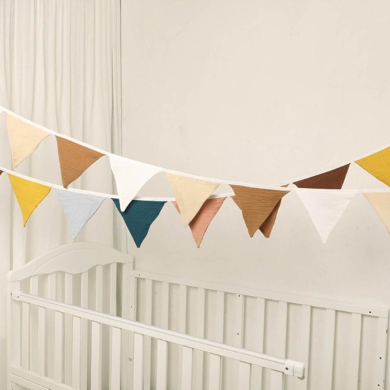 Modern & Stylish Cotton Bunting Flags Contemporary Flag Garland for Baby Shower Party Decor & Newborn Photography Props