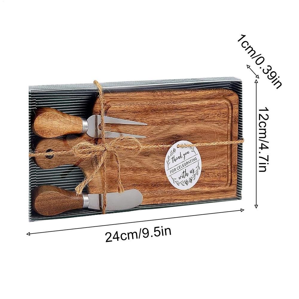 Charcuterie-Brett-Set Charcuterie-Tablett Holz Quadratische Schneideunterlage Mit Besteck Und Danke-Etikett Für Küche Wohnung