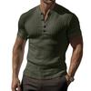 Pánské tričko s krátkým rukávem Athletic Slim Muscle Fitness Strečové Jednobarevné Henley Tričko Muž