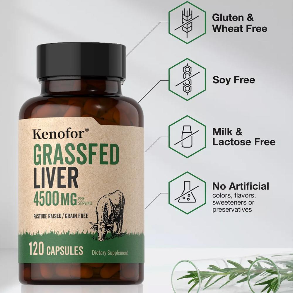 Grassfed Liver 4500 Mg Dietary Supplement, 120 Capsules Per Bottle