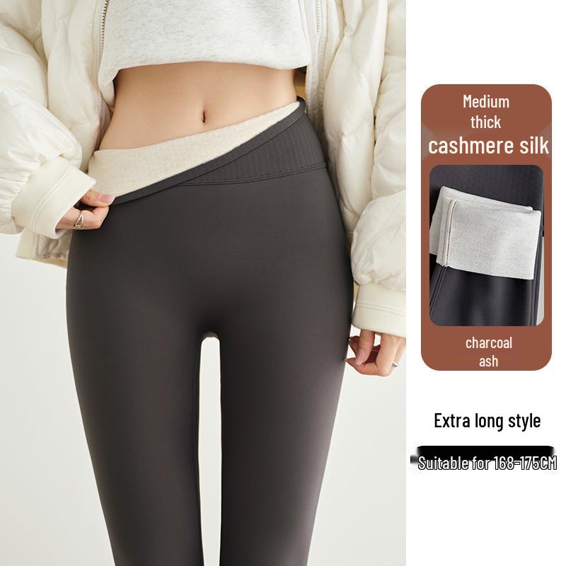 Plus-Size Fleece-Lined Shark Pants: High-Waisted, Thick, and Warm Yoga Leggings for Autumn/Winter 2025