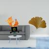 Modern Carp Resin Sculpture And Wrought Iron Ginkgo Leaves Abstract Wall Decor for Bedroom Office
