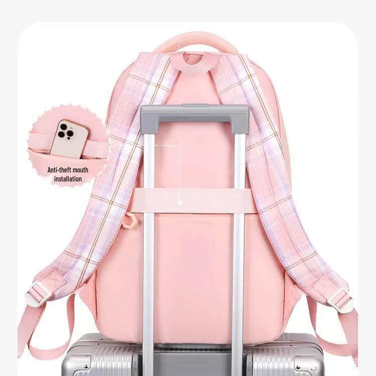 2025 High-Capacity, Dirt-Resistant Schoolbag: Lightweight Trolley Backpack for Middle/College Students