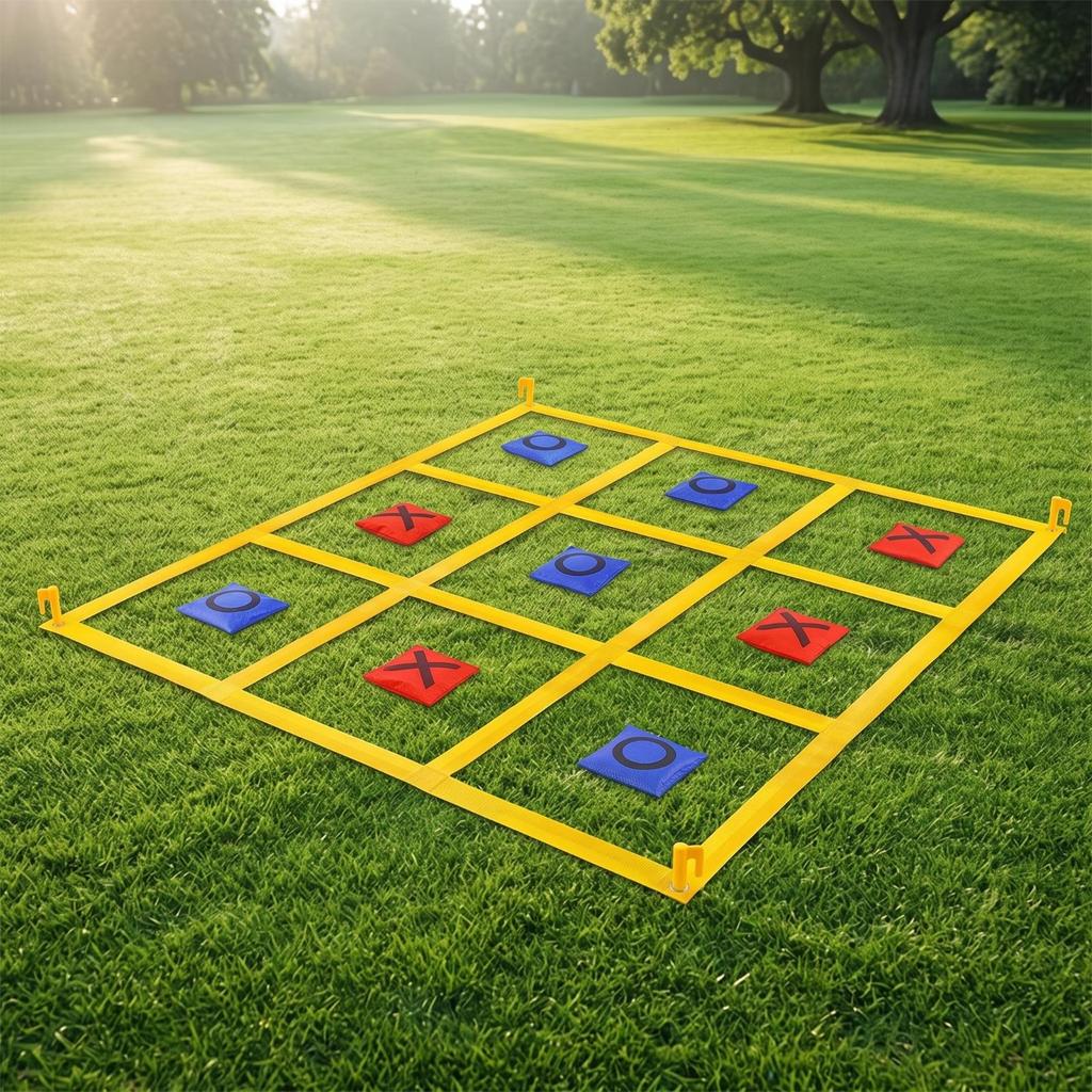 Noughts & Crosses-Toe Toss Game with Easy To Set Up for Park, Parties