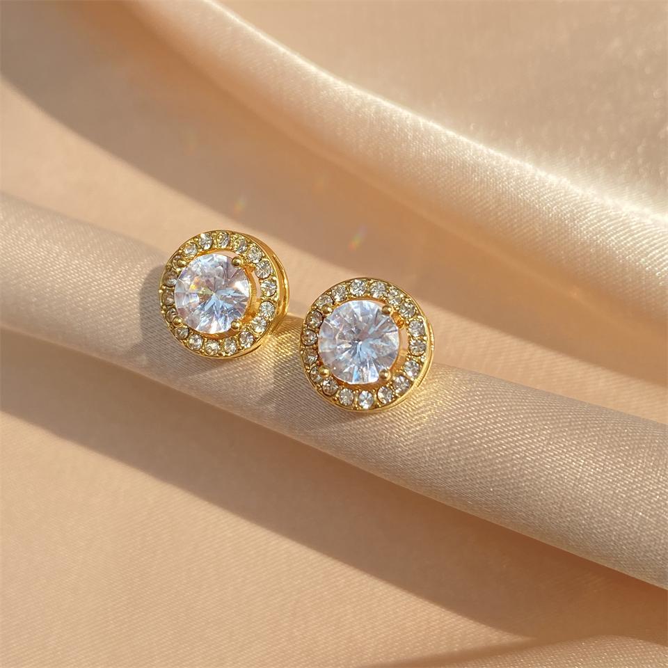 ZAKOL Squisiti Orecchini a Lobo Semplici Girasole in Zircone Chiaro per Donna Femminile Creativo Minimalista Zircone Regalo