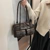 Koreański Styl PU Torba do Kręgli Lakierowana Skóra Torba Pod Ramię Temperament Kieszeń Boston Tote Bag Kobiety