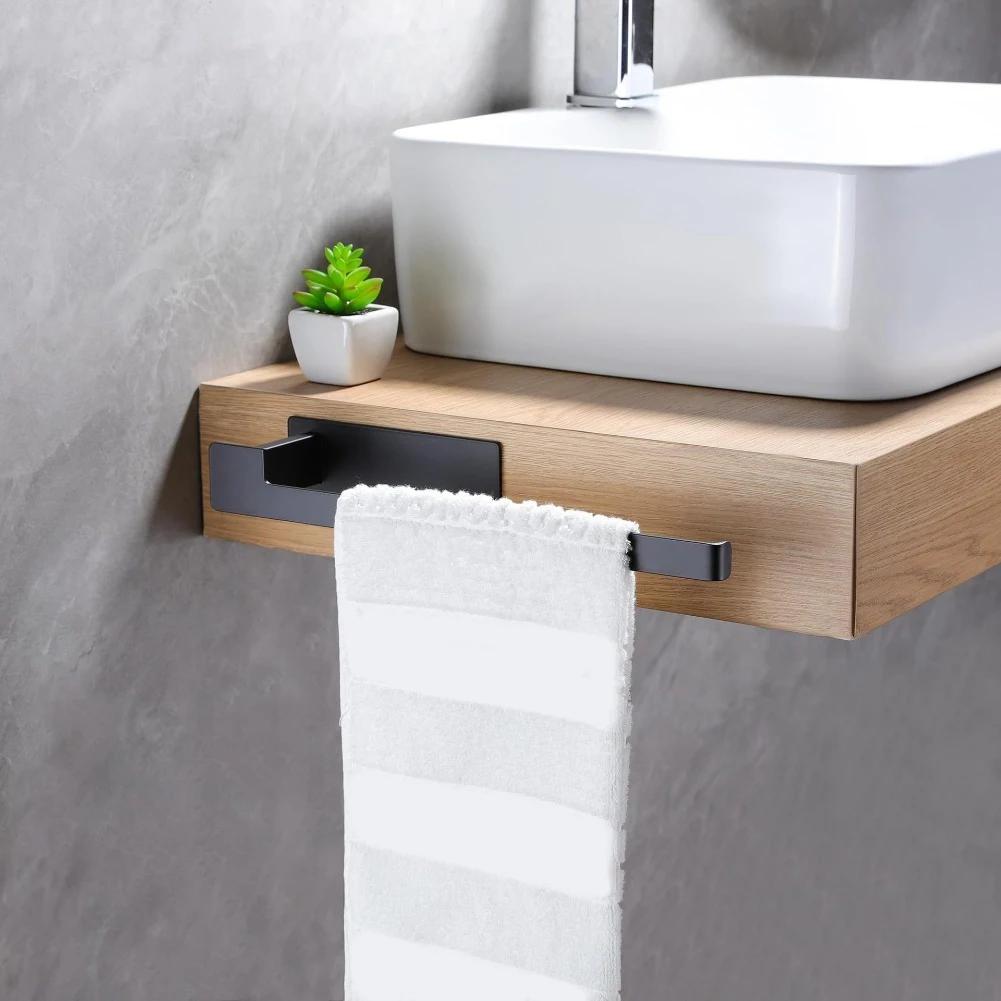 Versatile Towel Bar Stainless Steel Towel Rack Home Decor Bathroom Organization Matte Black Finish Modern Design For Kitchen China Mainland