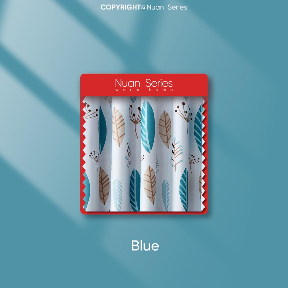 

1PC 70-80% Blackout Мінімалістичні Сучасні скандинавські рослинні штори з друкованими поліефірними волокнами Прозорі штори для вітальні, спальні, домашнього декору серії Nuan Curtain-150x260cm синій