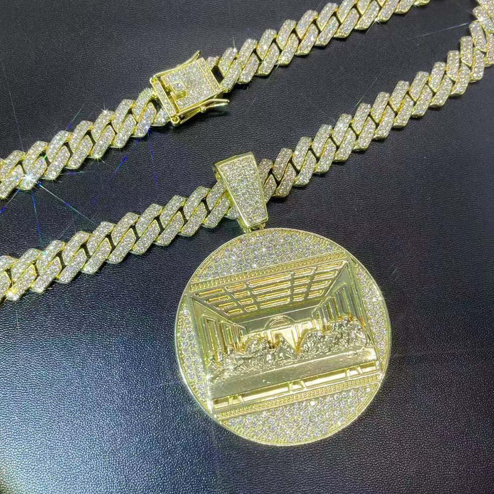 European-American Exaggerated Hip Hop Rhinestone Pendant Jewelry for Men & Women