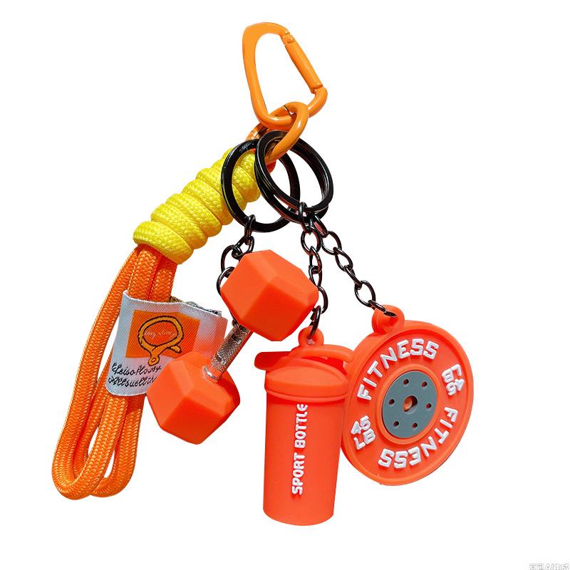 Fitness Dumbbell Keychain: Sports Accessory for Backpack, Water Bottle, or Keyring Decoration