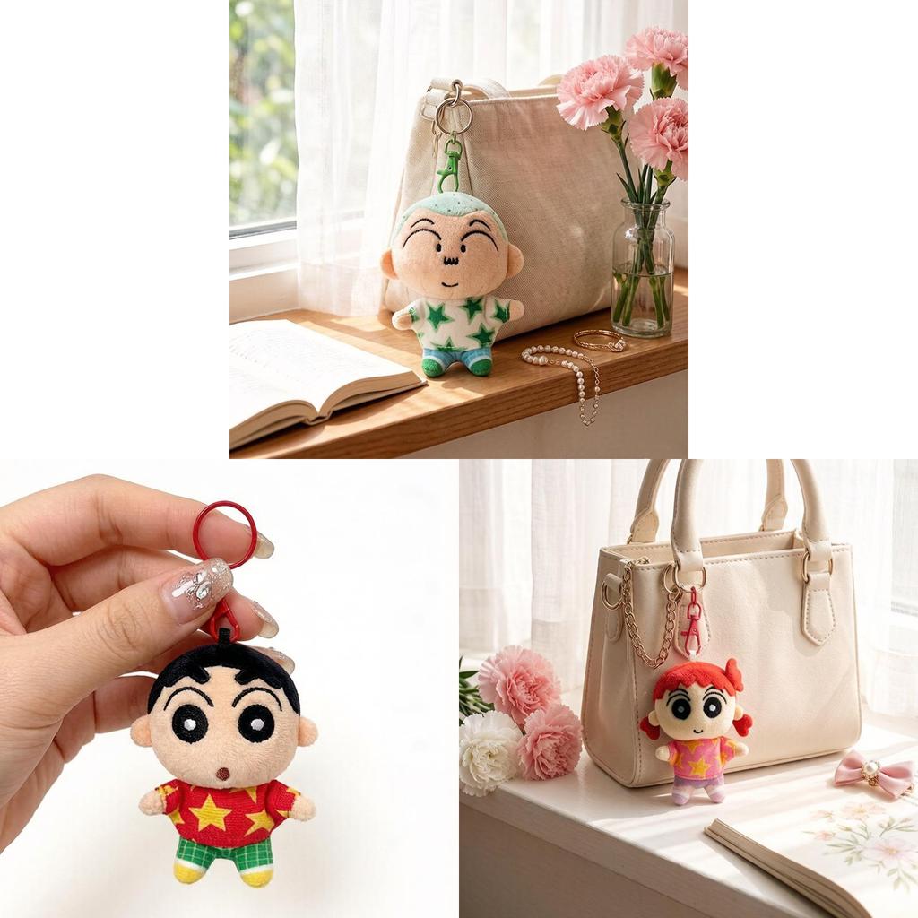 Crayon Shinchan Plush Keychain With Polyester Filling For Kids And Teens