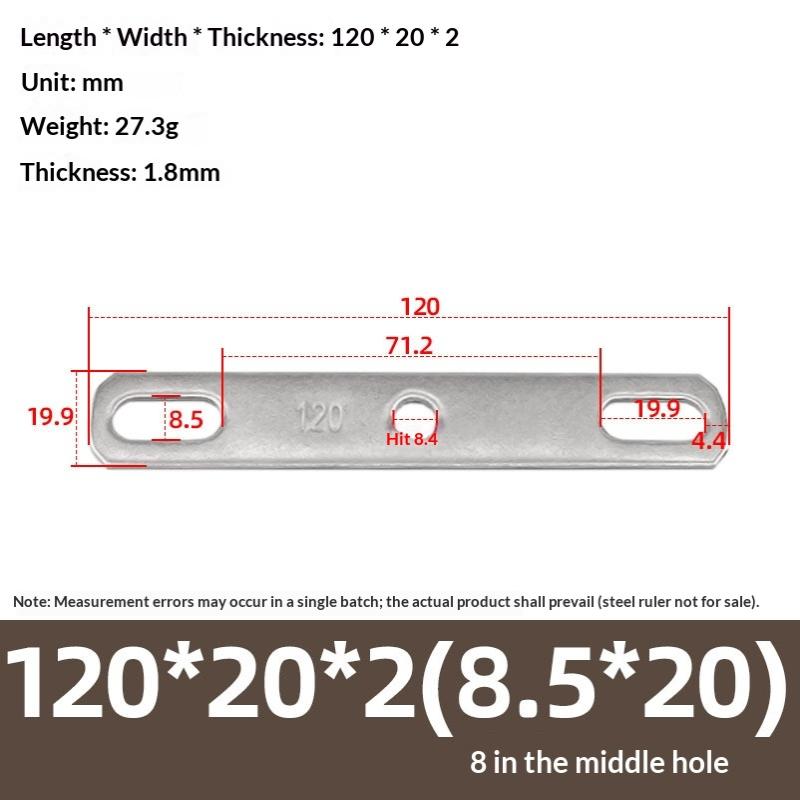 304 Stainless Steel Double Hole Metal Straight Plate Thickened Flat Gasket With Holes Blocking Plate Bolt Accessories