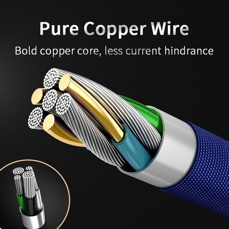 Cable de carga rápida de aleación de aluminio 6A, Cable de carga de 1m/2m aplicable a Android, Apple, tipo c, iPhone, ipad, OPPO, oneplus, Samsung