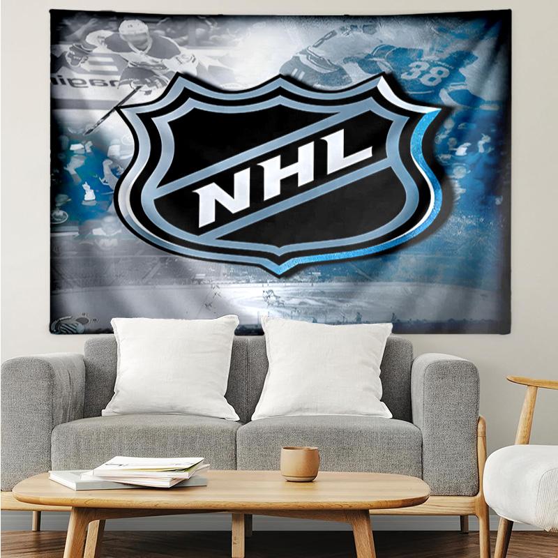 1PC Nhl Hockey League Emblem Tapestry Accessories Playroom Tapestry, for Bedroom,Livingroom, dormitory Room Wall Decor Fan Birthday Gifts