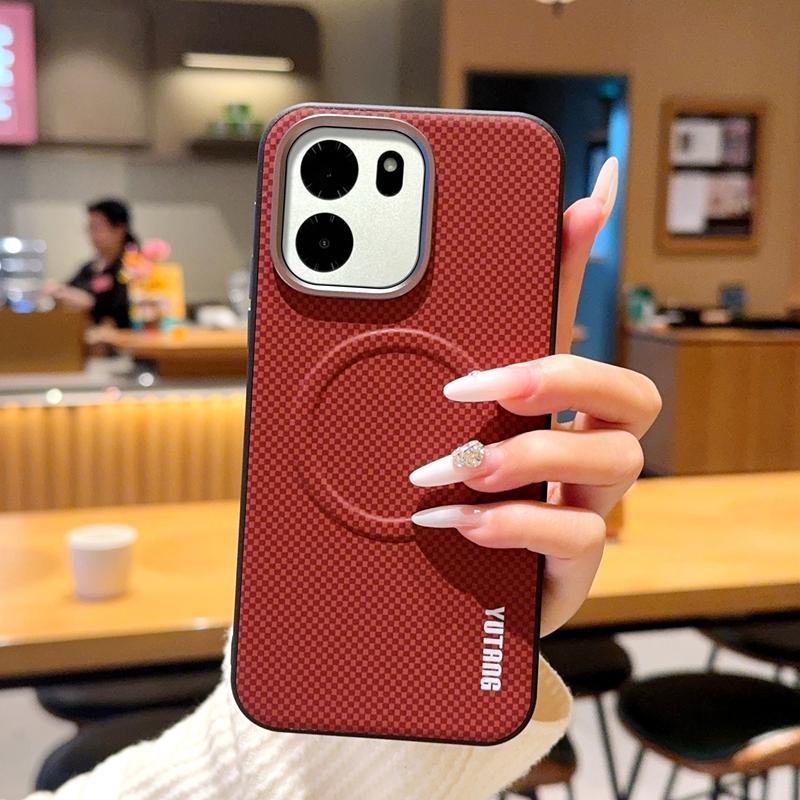 

For OnePlus Turbo 6 6V Case Magnetic Carbon Fiber Texture PU Leather Cover With Metal Button for One Plus Turbo6 Oneplus Turbo 6