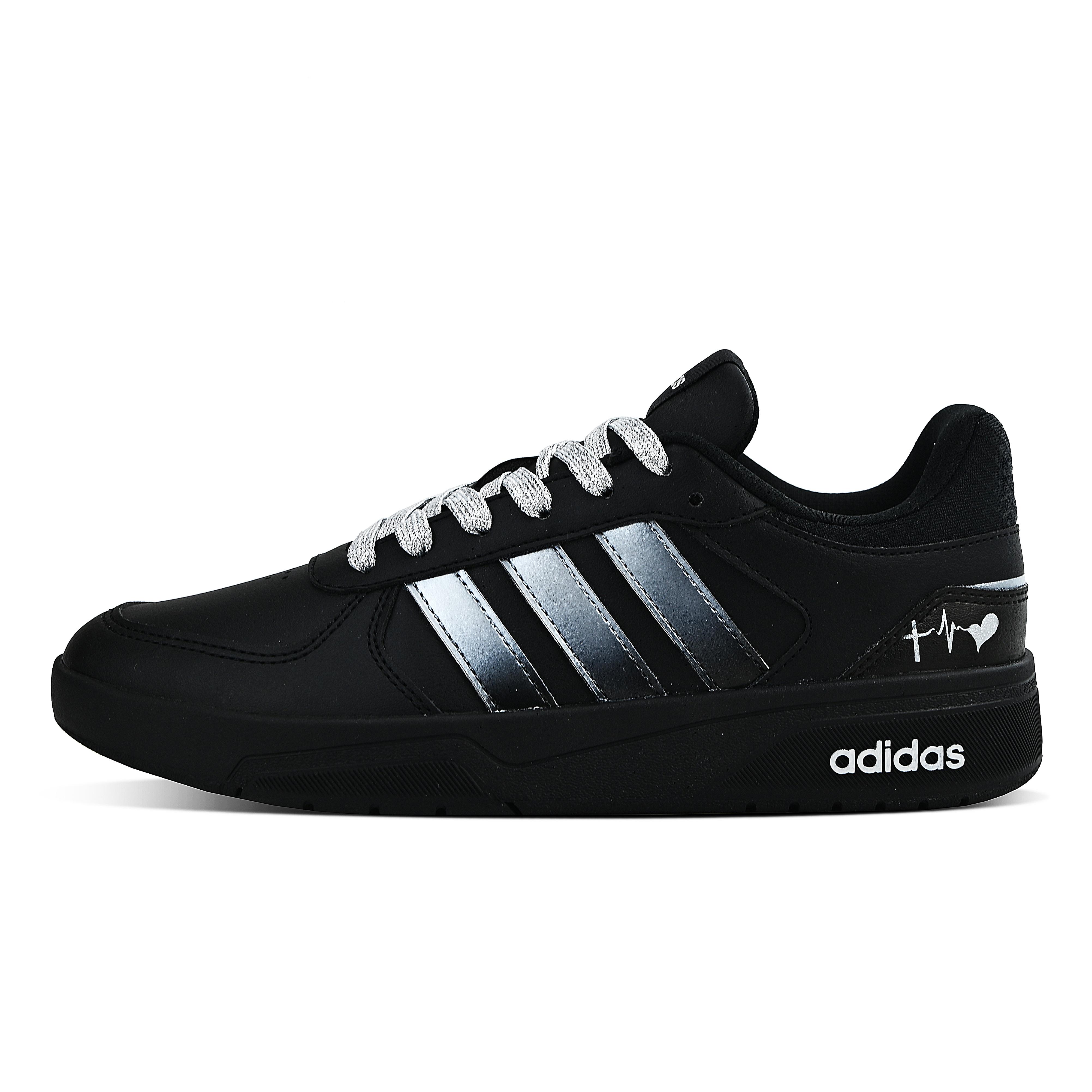 Adidas Neo Courtbeat Black Lovers Abrasion Resistant Low top Skateboard Shoes Unisex Black JS3012(Team1149-) 37⅓