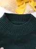 2023 Fall/Winter Floral Pattern Knit Sweater Set for Girls