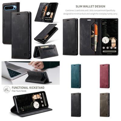 For Google Pixel 6/6 Pro/7a/Pixel 8/Pixel 8 Pro/Pixel 9/Pixel 9 Pro/Pixel 9 Pro XL/Pixel 9a Retro Luxury Style Flip Stand Anti-Drop Wallet Phone Case