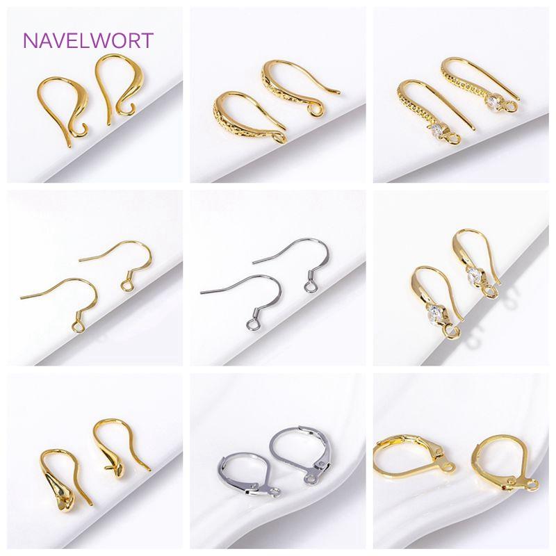 Earrings Accessories,18K Gold Plated Earrings Hook Components Ear Wire,DIY Jewelry Making Earring Findings Accessories