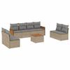 VidaXL Salon de Jardin avec Coussins 9 pcs, Canapés de Terrasse, Ensemble de Meubles de Patio, Mobilier d'Extérieur, Beige 3227578