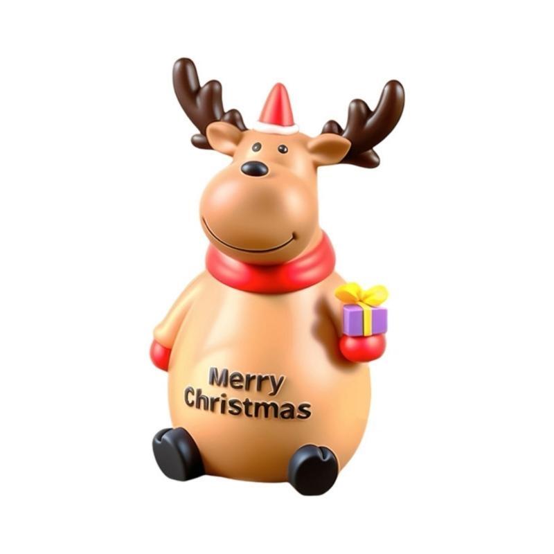 Christmas Theme Unpainted Savings Box Craft For DIY Holiday Decoration PVC Resin Safe for Kids