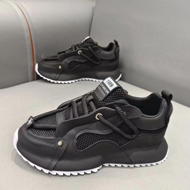 

Модная Высококачественная Модная Мужская Обувь для Подростков Новая Сетчатая Повседневная Обувь на Толстой Подошве и с Увеличенной Высотой Внутри Zapatillas 39 чёрный