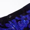 PYJTRL Mens Fashion Shiny Sequin Floral Pattern Pants Expandable Waist Trousers