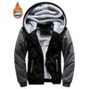 Men's fleece jacket; autumn and winter thickened warm color matching jacket; zipper hooded sweatshirt.