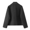 Europäischer & Amerikanischer Stil Herbst Damen Wollkurzmantel mit doppelter Knopfleiste