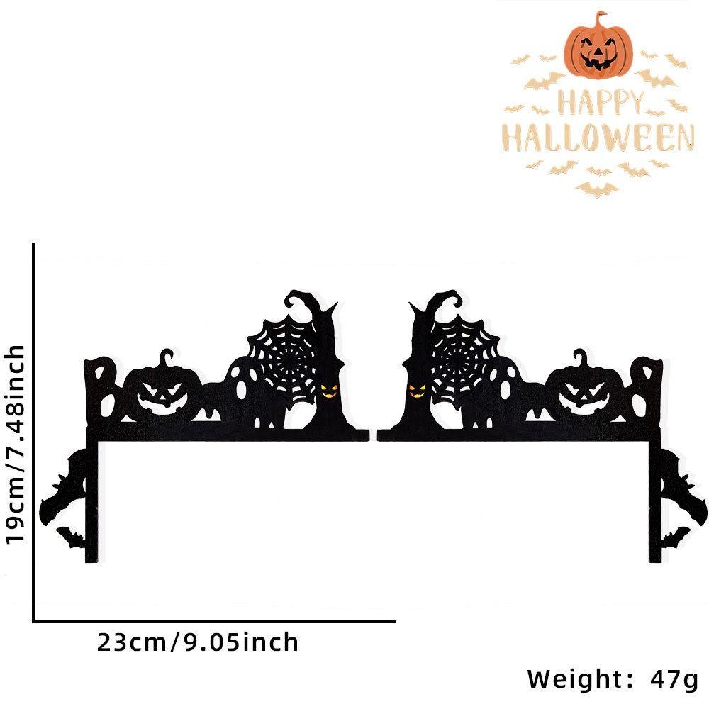 1pair Funny Party Decoration Halloween Door Frame Bats Pumpkins Wooden Door Corner Sign Spider Webs Door Frame Decoration Door