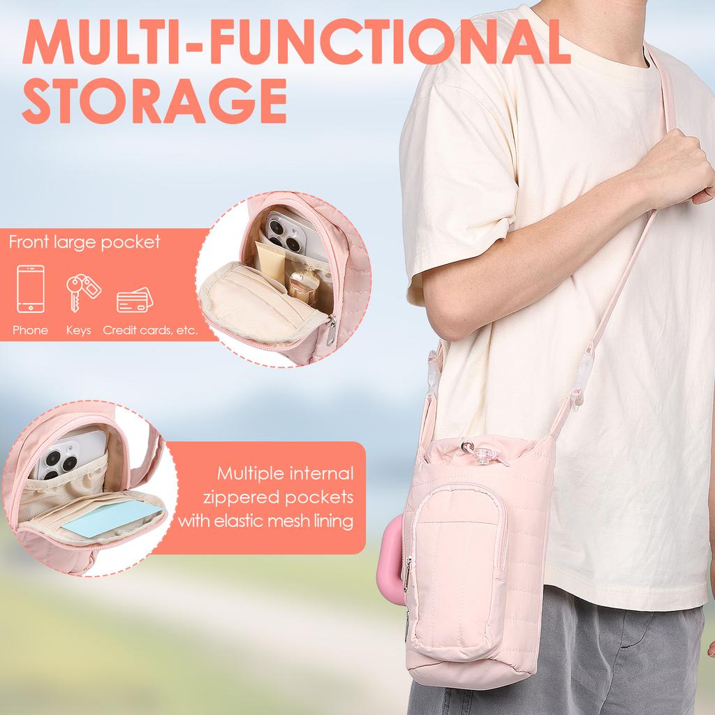 Storage Bag for Bottle Cell Phone Outdoor Travel Protective Cover for Water Cup Small Messenger Bag Portable Bottle Pocket