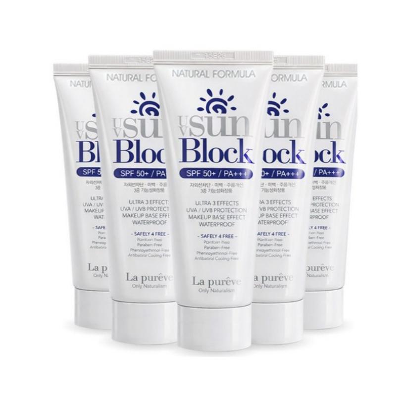 La Pureve UV Sun Block Cream SPF50+ PA+++ 50ml 5ea Korea Beauty