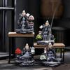1Pcs Home Decor Backflow Incense Burner Mountain River Waterfall Aroma Smoke Zen Censer Holder Fun Gift