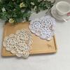20cm Cotton Crochet Table Placemat French Embroidered Lace Coaster Cloth Coffee Mug Dining Mat Pad Wedding Banquet Home Decor