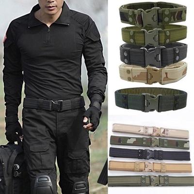 Camouflage Militärischer taktischer Gürtel für Herren, verstellbar, strapazierfähig, Kampftraining, Nylon-Gurtband für den Außenbereich