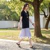 Chuyu 2026 Summer Color-Block Ruffle T-Shirt Dress