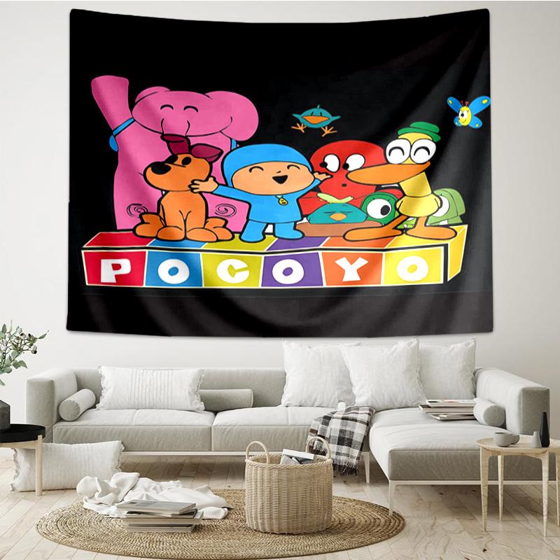Pocoyo's Colorful Adventure Tapestry Room Decoration Wall Hanging for Living Room Bedroom, Dormitory, Birthday and Christmas Gifts