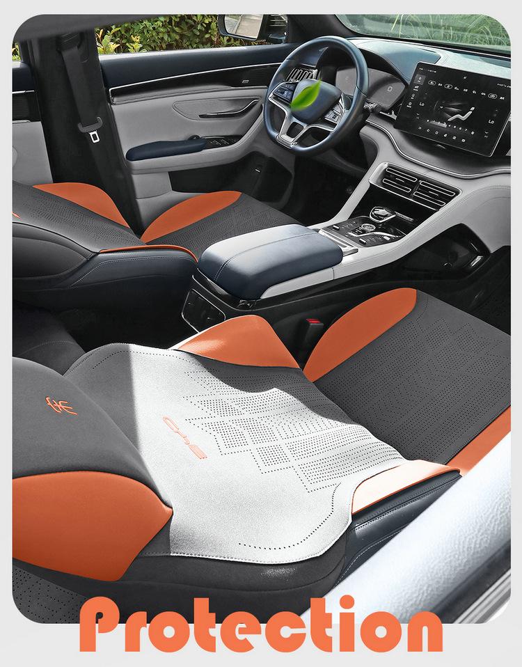 BYD Song Pro Wildleder Autositzkissen, Vier Jahreszeiten, Halbumschließendes Design.