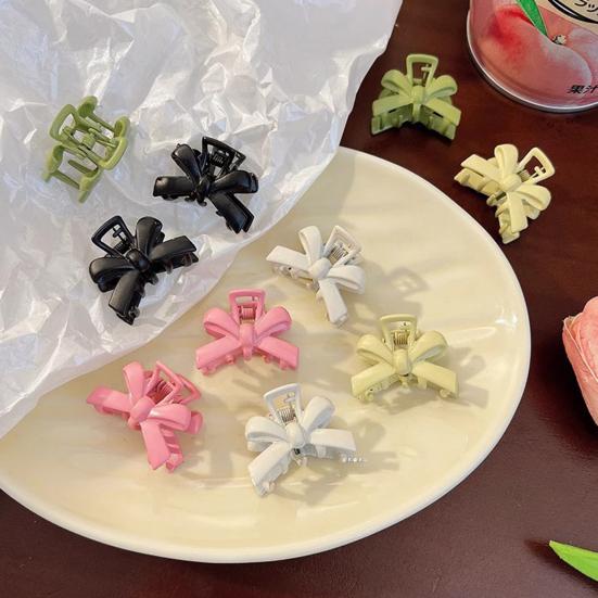 5Pcs Girl Hairpins 3D Bow Design Matte Texture Hair Clips Lightweight Small Gripper